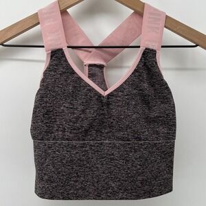 Victoria's Secret PINK Seamless Lightly Lined Racerback Sports Bra Gray‎ Women S